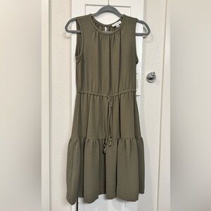 Sleeveless Olive Green Dress